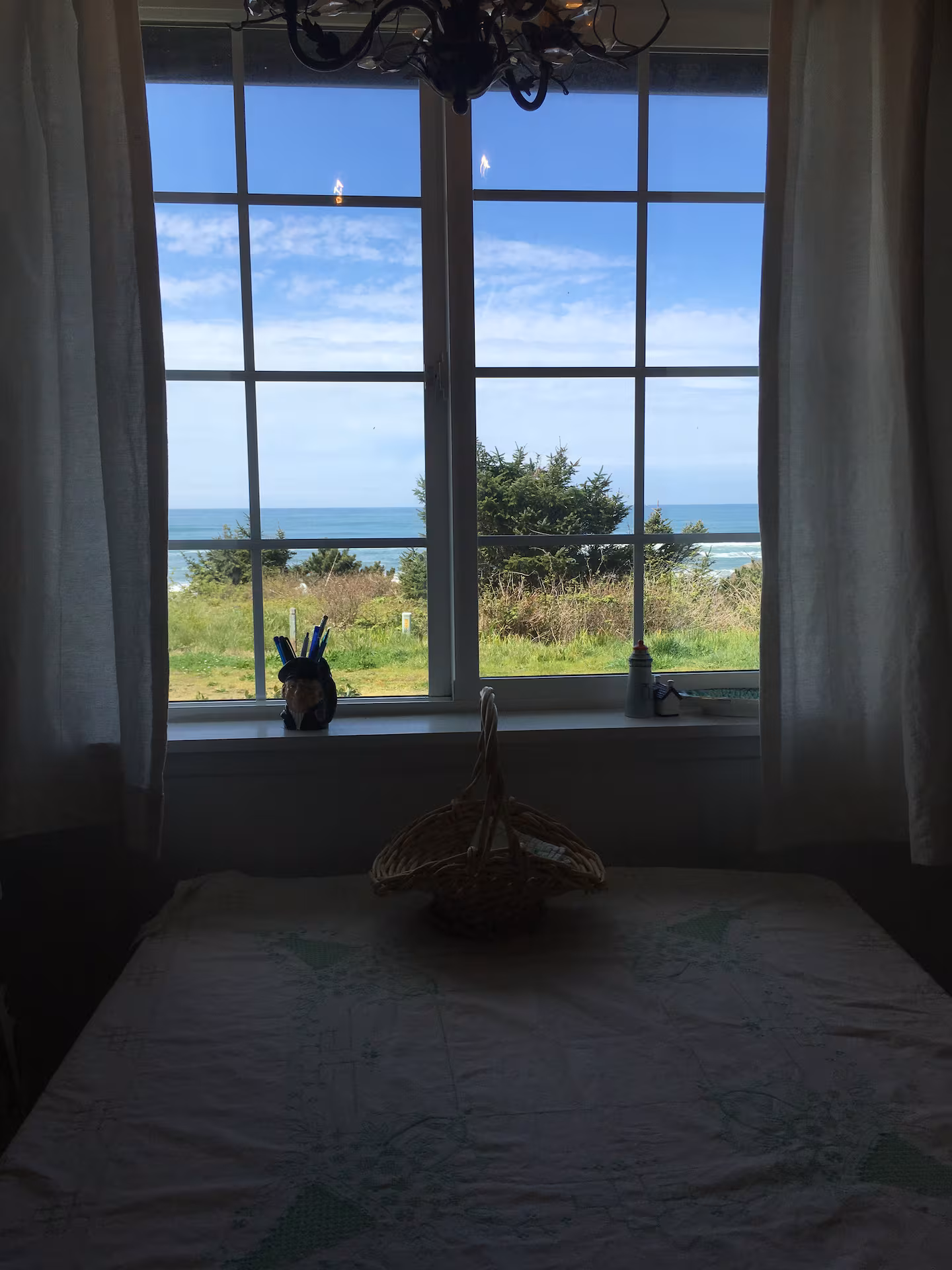 Ocean view from the cottage dining table